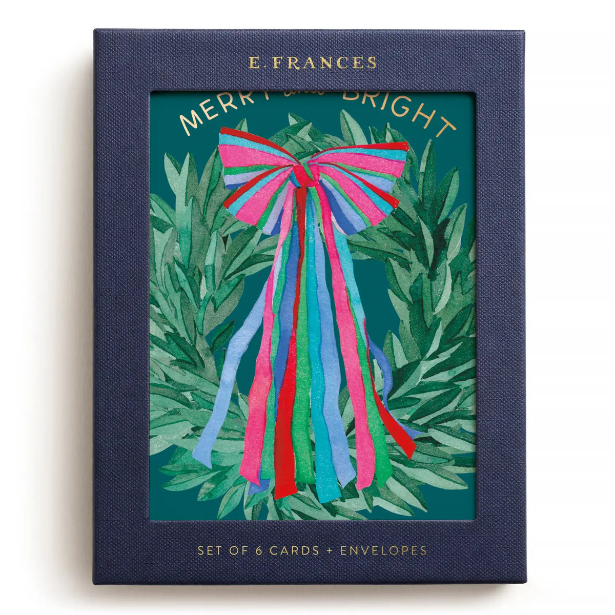 E. Frances Paper Cards Colorful Bow Wreath Boxed Card Set