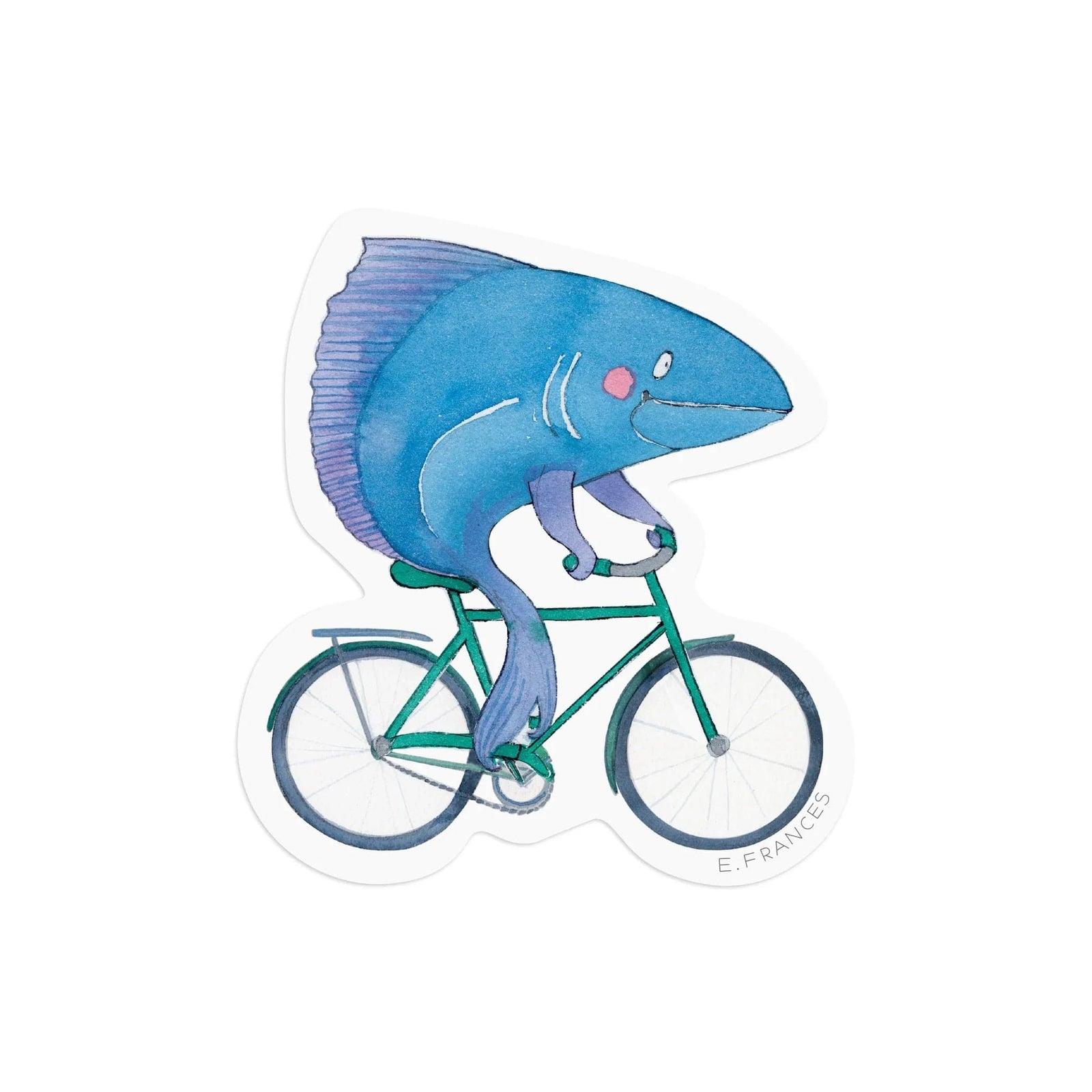 E. Frances Paper Cards Fish Bicycle Sticker