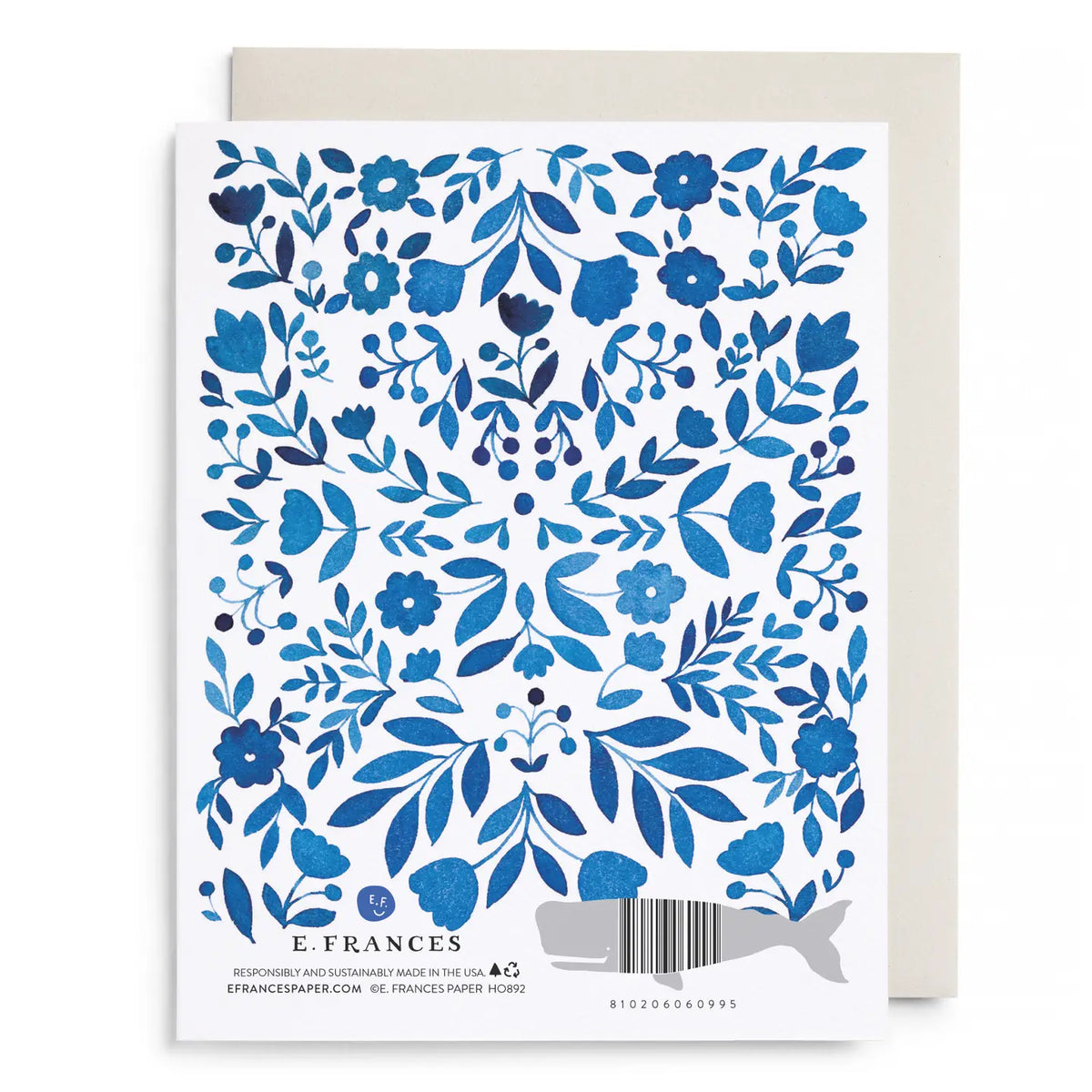 E. Frances Paper Cards Floral Menorah Hanukkah Greeting Card