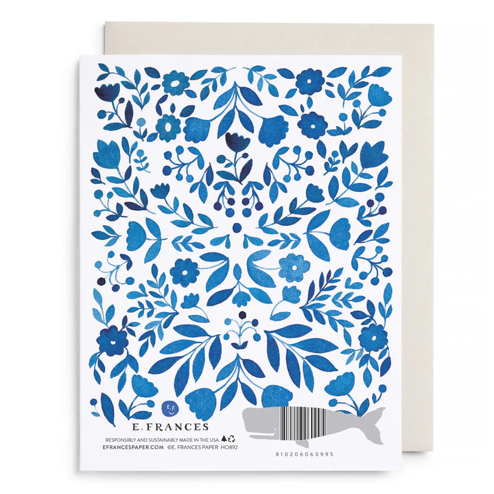 E. Frances Paper Cards Floral Menorah Hanukkah Greeting Card
