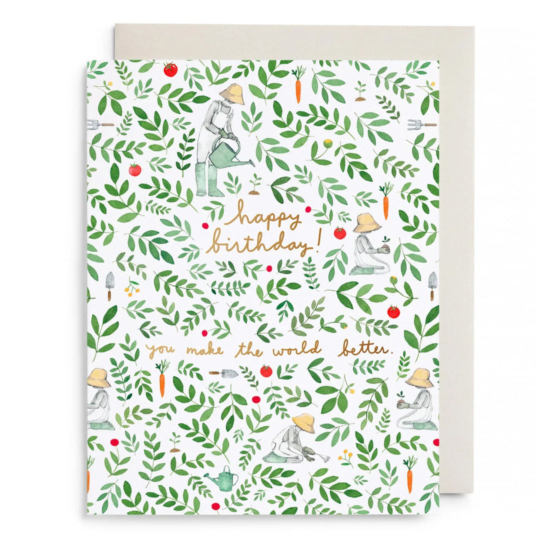 E. Frances Paper Cards Gardener Birthday Greeting Card