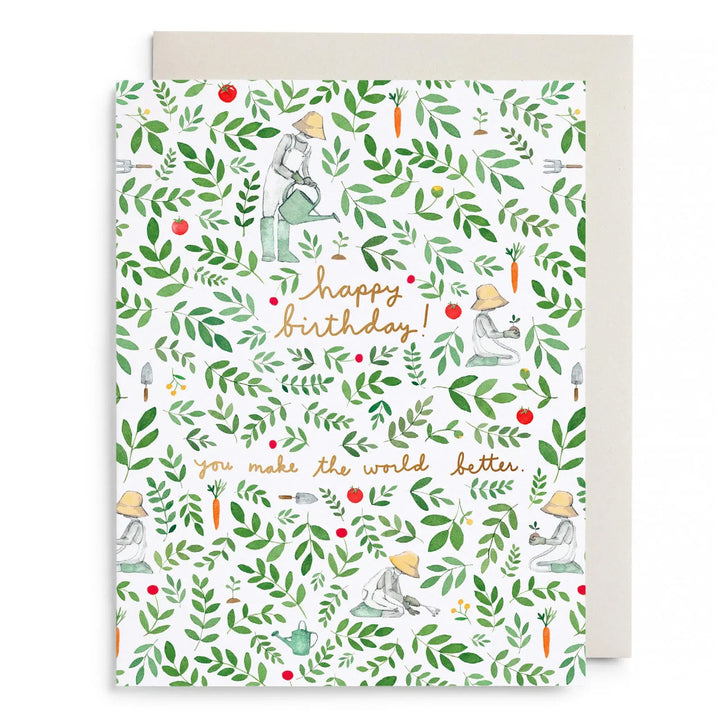 E. Frances Paper Cards Gardener Birthday Greeting Card