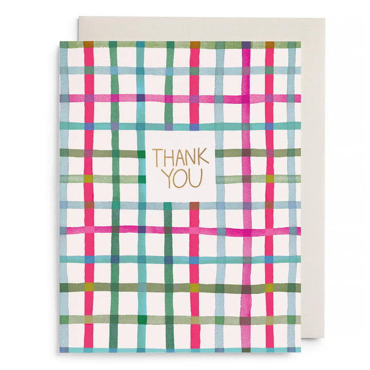 E. Frances Paper Cards Happy Plaid Thank You Boxed Card Set