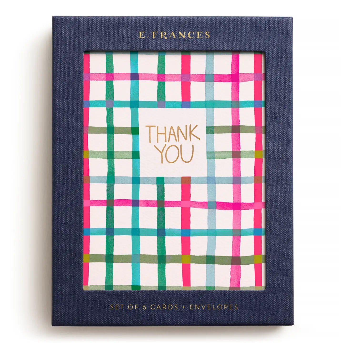 E. Frances Paper Cards Happy Plaid Thank You Boxed Card Set