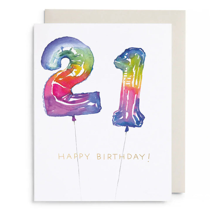 E. Frances Paper Cards Helium 21 Birthday Greeting Card