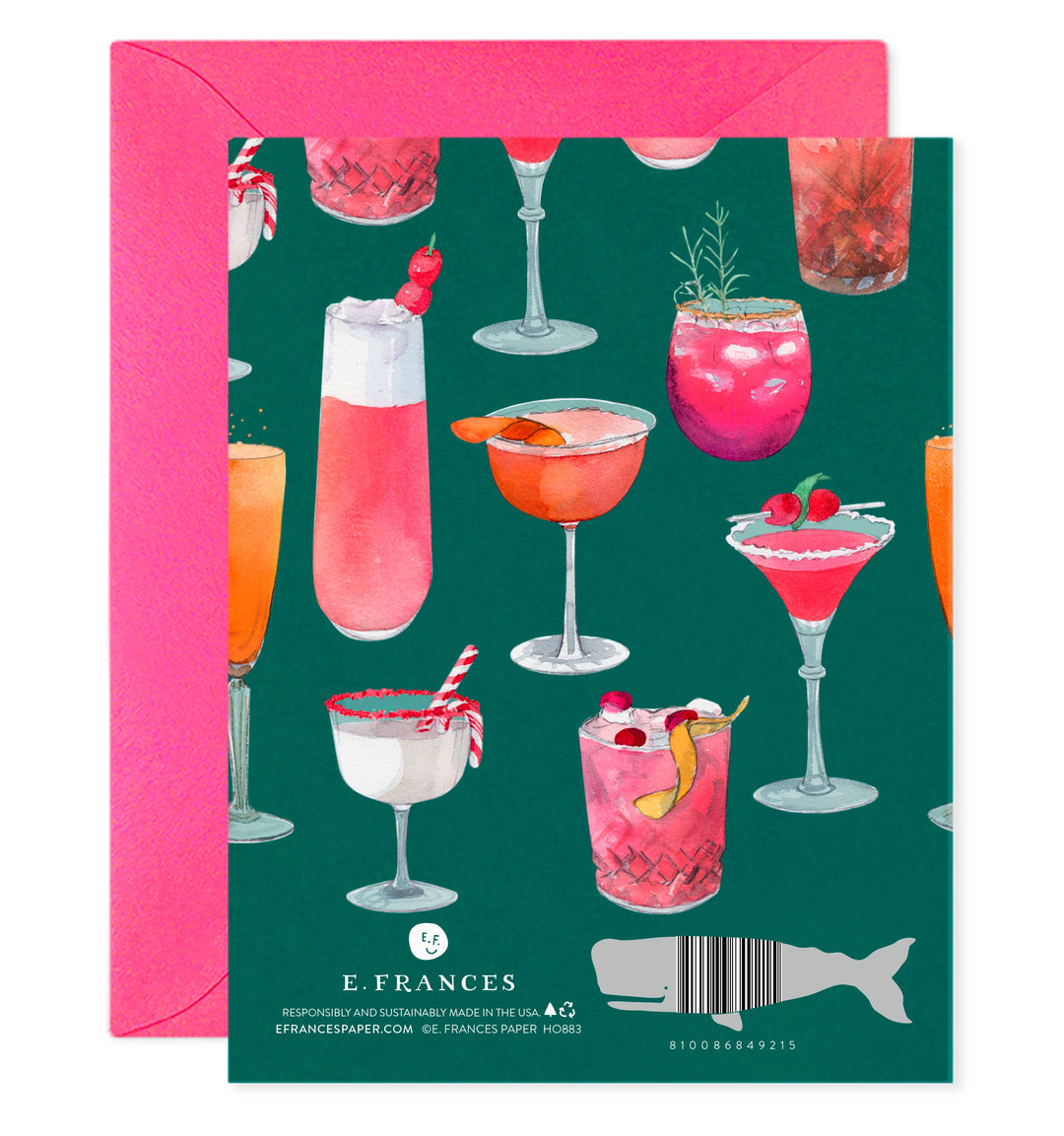 E. Frances Paper Cards Making Spirits Bright Holiday Cocktail Greeting Card