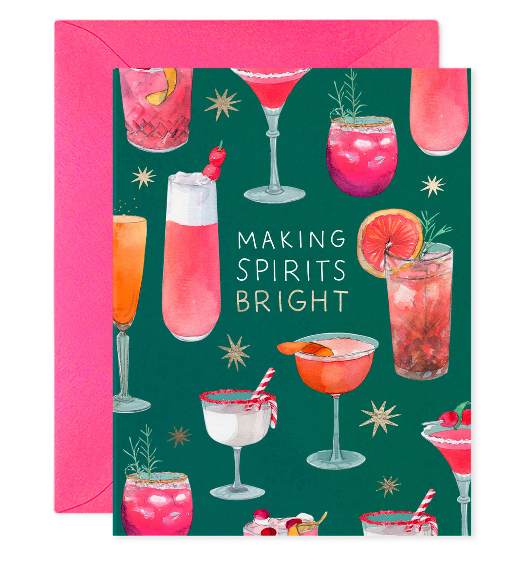 E. Frances Paper Cards Making Spirits Bright Holiday Cocktail Greeting Card