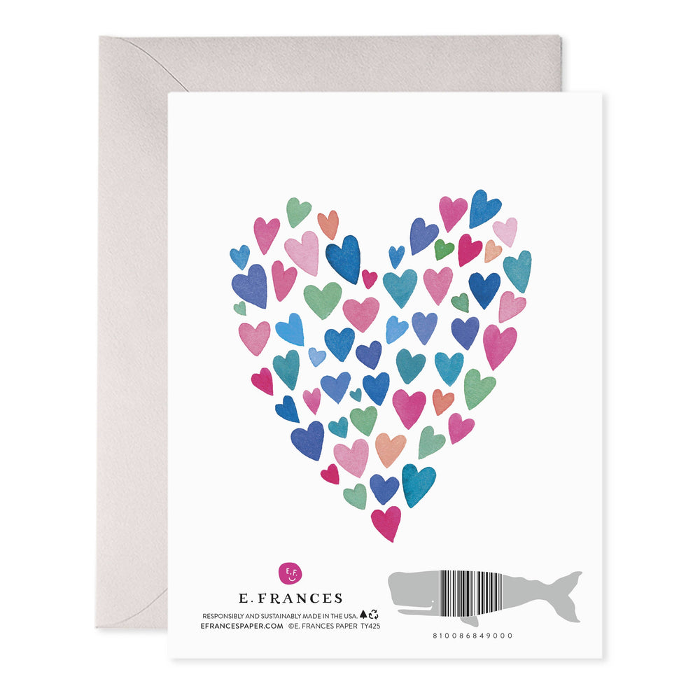 E. Frances Paper Cards Many Hearts Boxed Set of 6 Thank You Greeting Cards