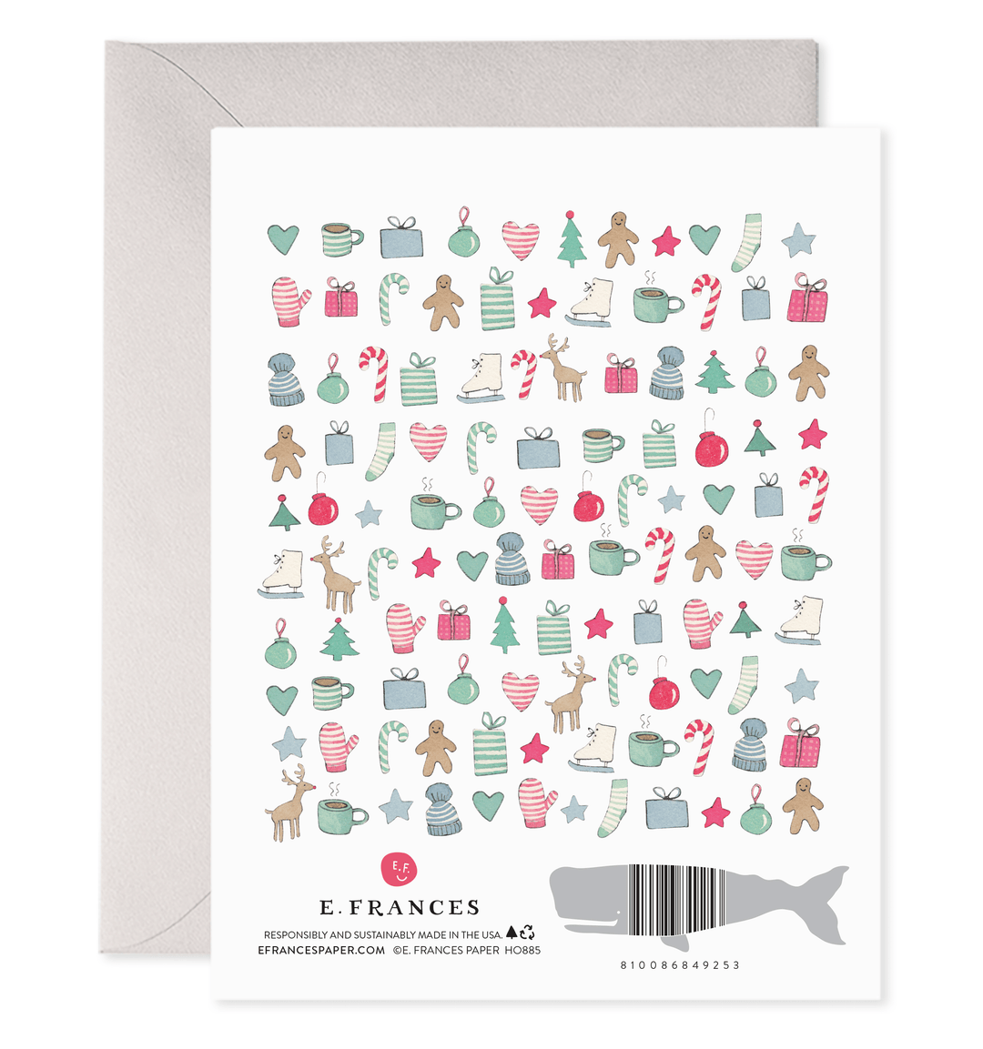 E. Frances Paper Cards Merry Motif Holiday Greeting Card