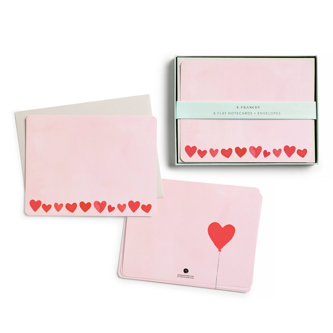 E. Frances Paper Cards Mini Hearts Blush Flat Note Set