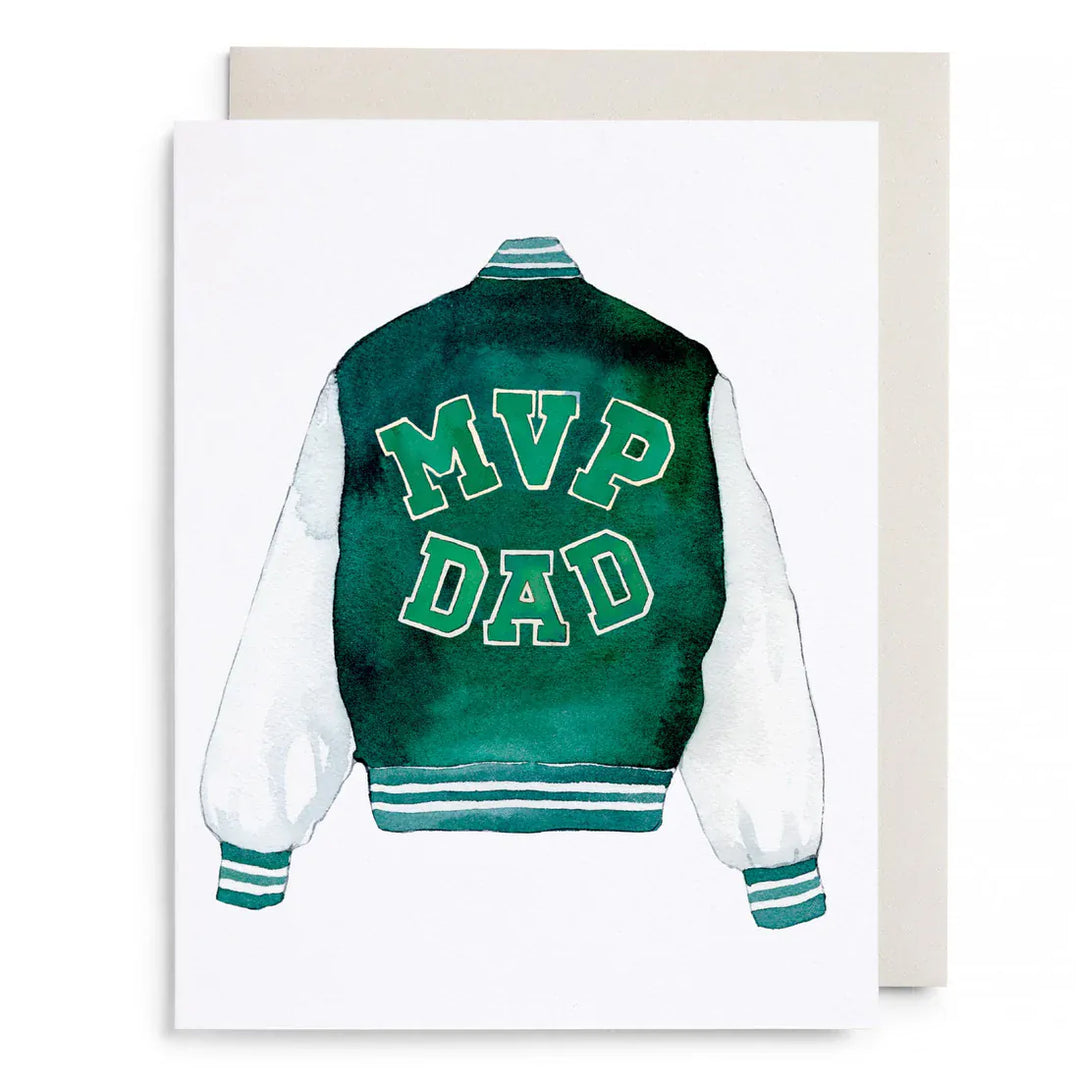 E. Frances Paper Cards MVP Varsity Jacket Dad Greeting Card