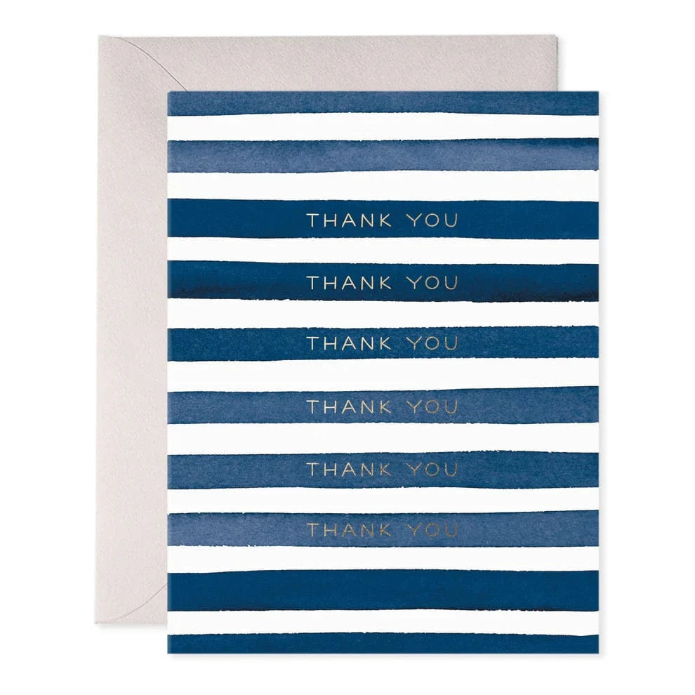 E. Frances Paper Cards Navy Stripes Thank You Card