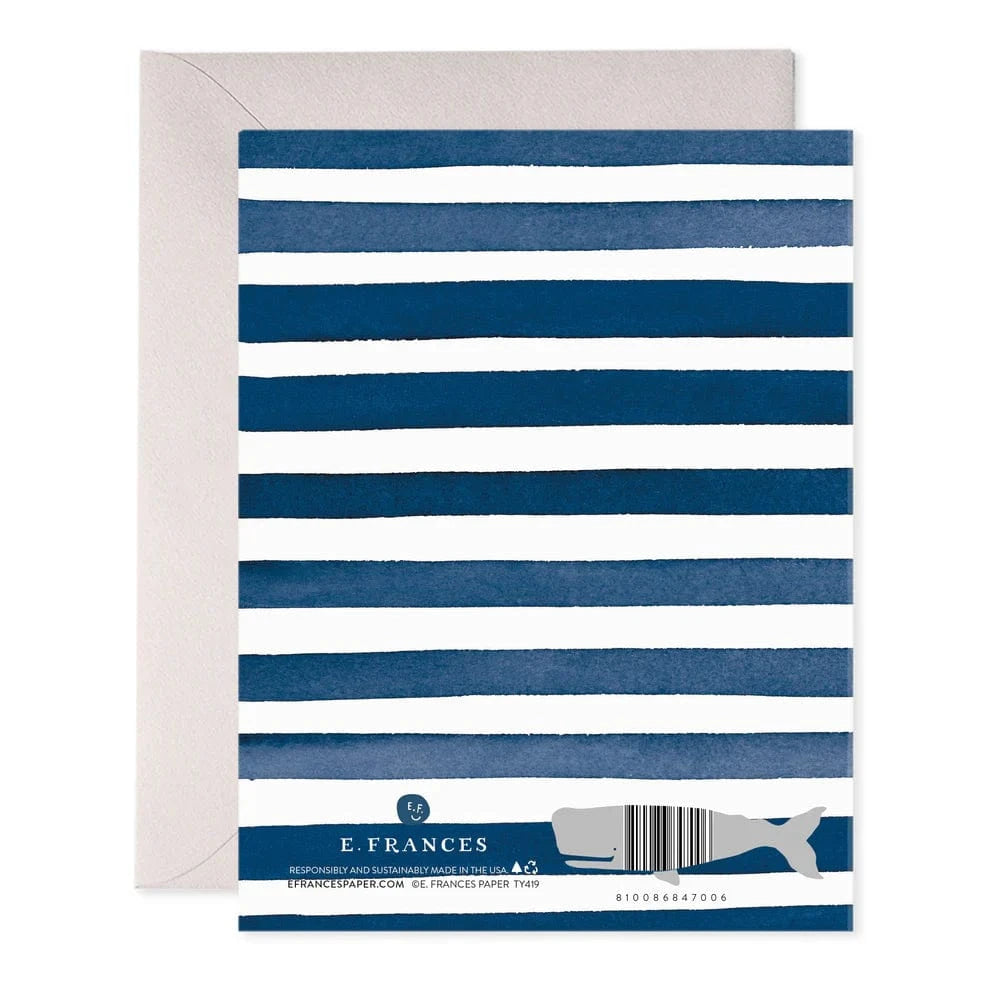 E. Frances Paper Cards Navy Stripes Thank You Card