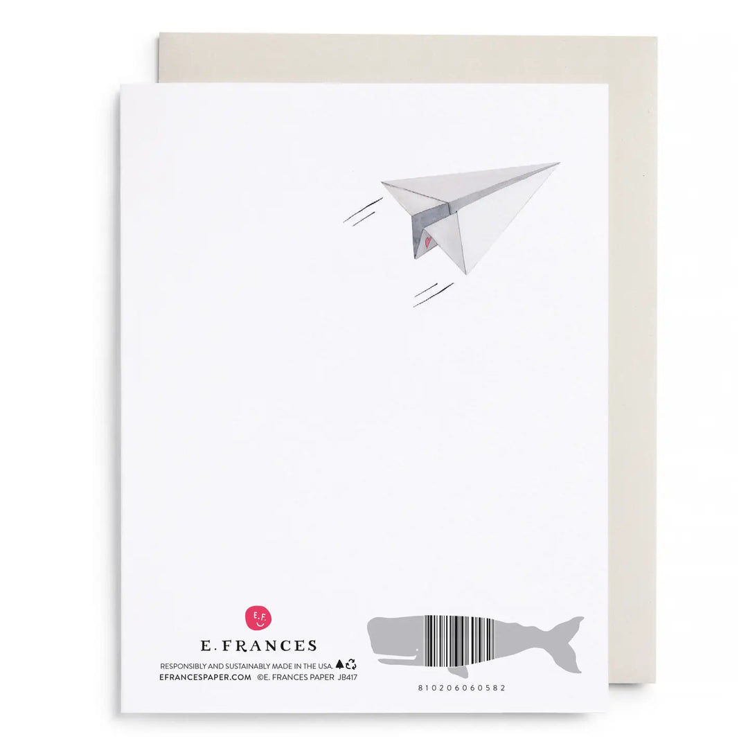 E. Frances Paper Cards Paper Airplane Love and Friendship Greeting Card