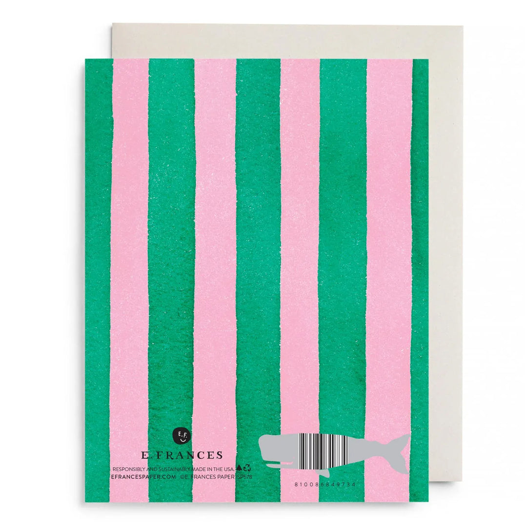E. Frances Paper Cards Pink and Green Striped Mother's Day Greeting Card