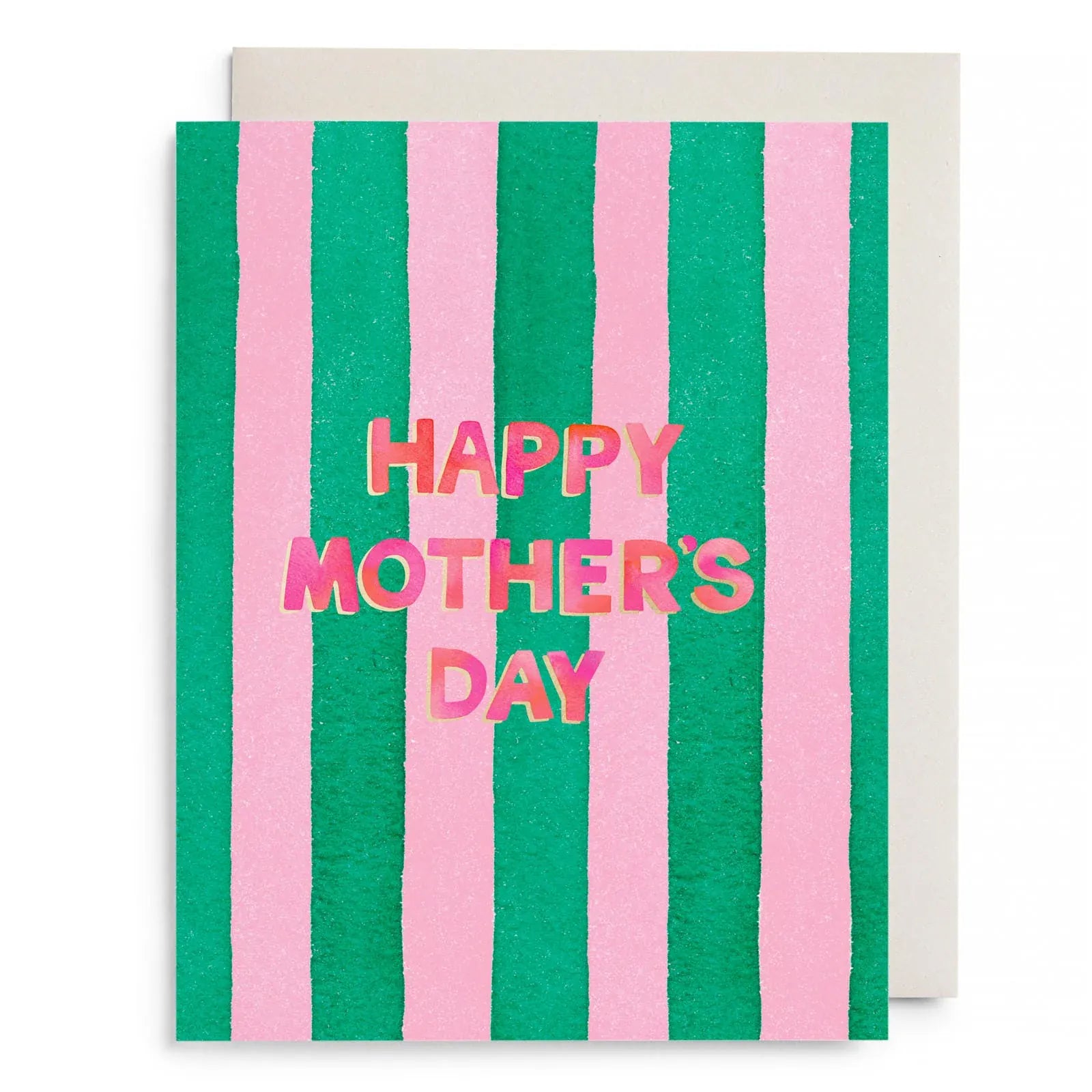 E. Frances Paper Cards Pink and Green Striped Mother's Day Greeting Card