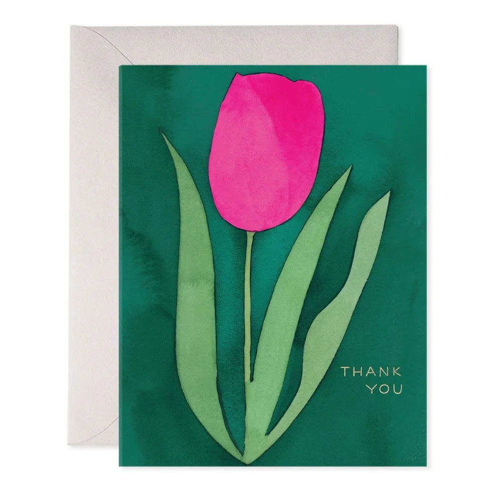 E. Frances Paper Cards Pink Tulip Thank You Card