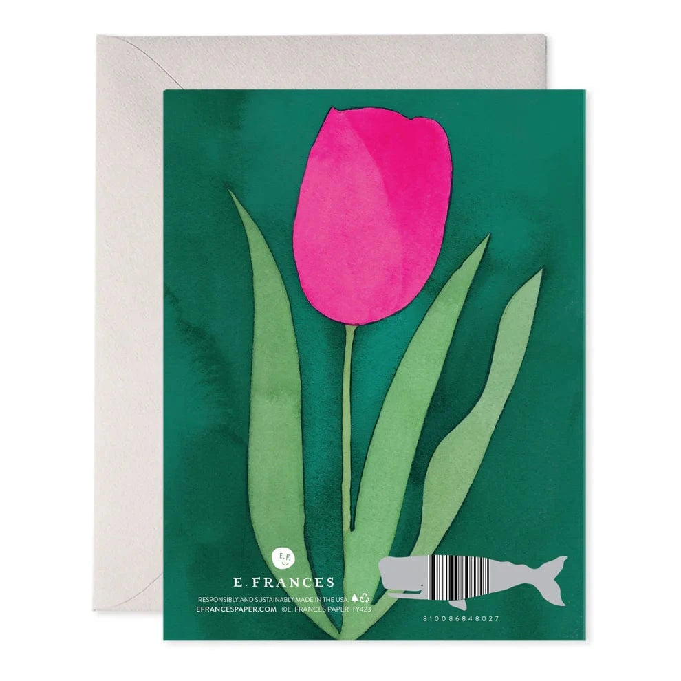 E. Frances Paper Cards Pink Tulip Thank You Card