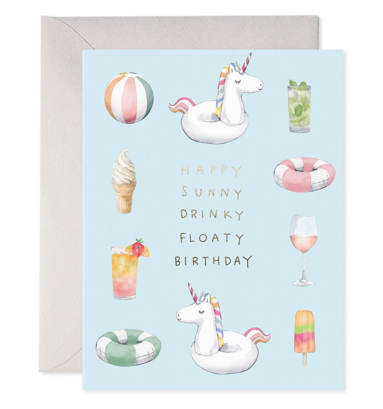 E. Frances Paper Cards Pool Party Birthday Card