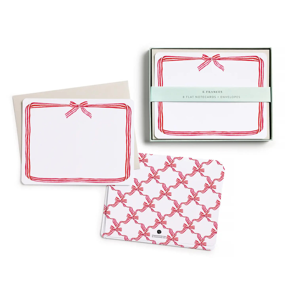 E. Frances Paper Cards Red Ribbon Candy Flat Note Set