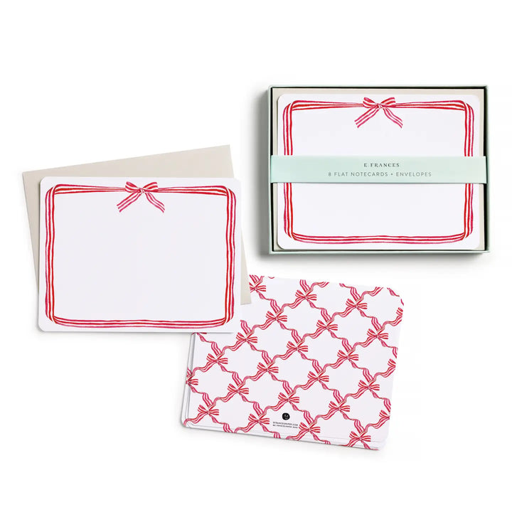 E. Frances Paper Cards Red Ribbon Candy Flat Note Set