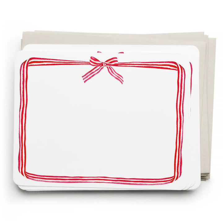 E. Frances Paper Cards Red Ribbon Candy Flat Note Set