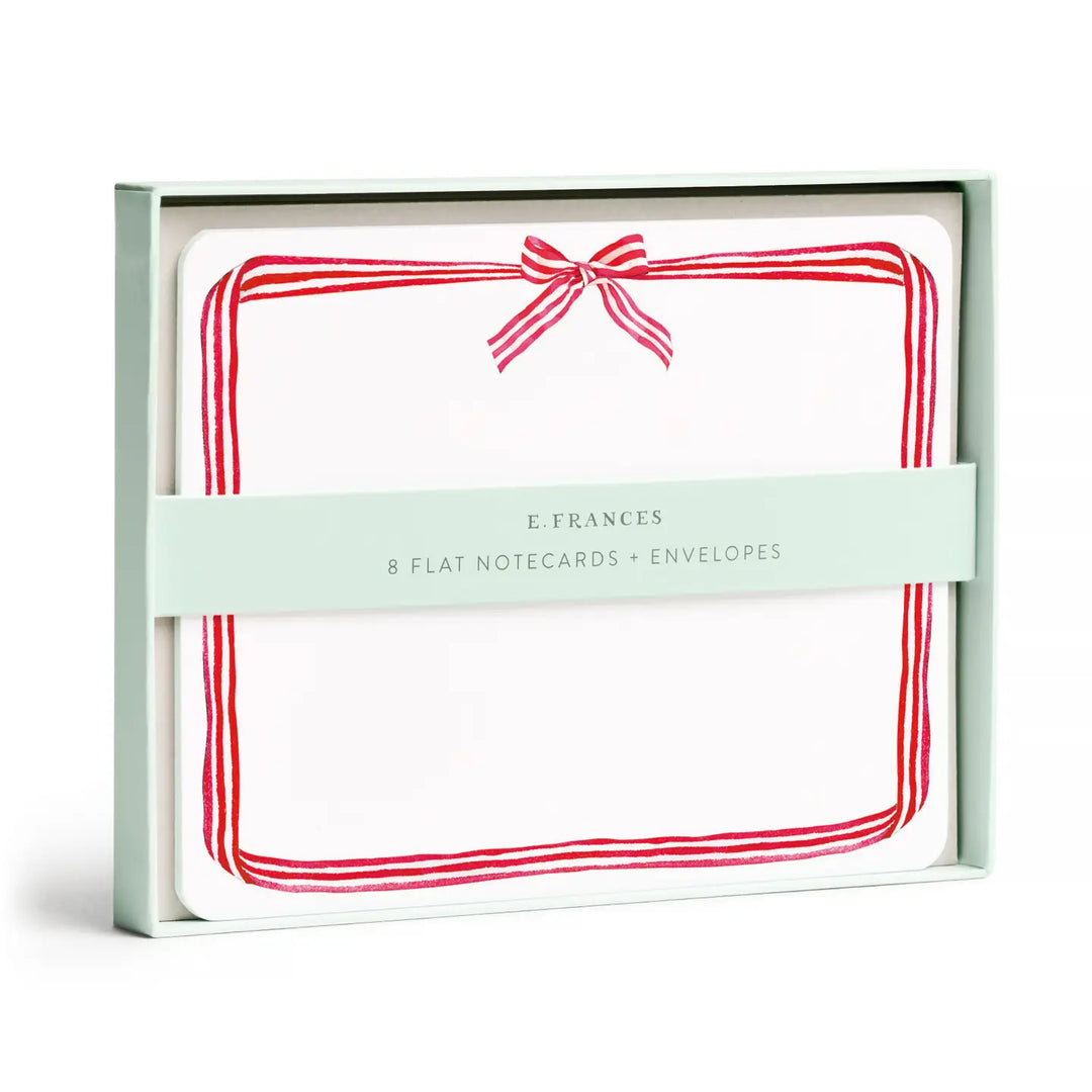 E. Frances Paper Cards Red Ribbon Candy Flat Note Set
