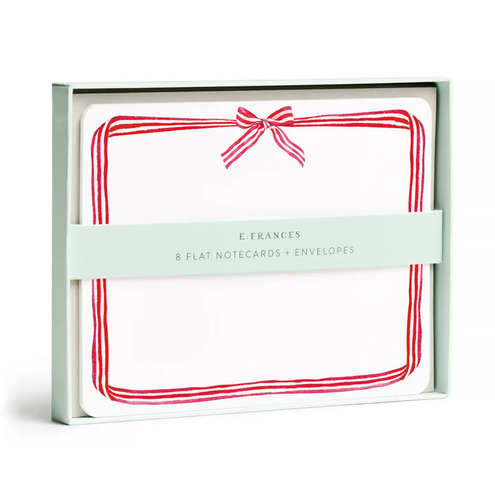E. Frances Paper Cards Red Ribbon Candy Flat Note Set