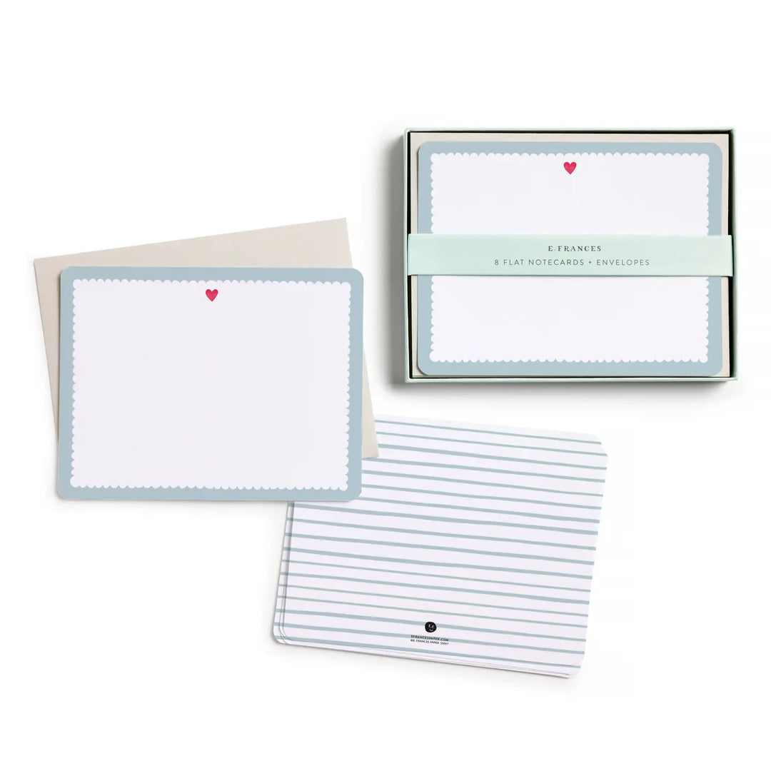 E. Frances Paper Cards Scalloped Heart Flat Note Set