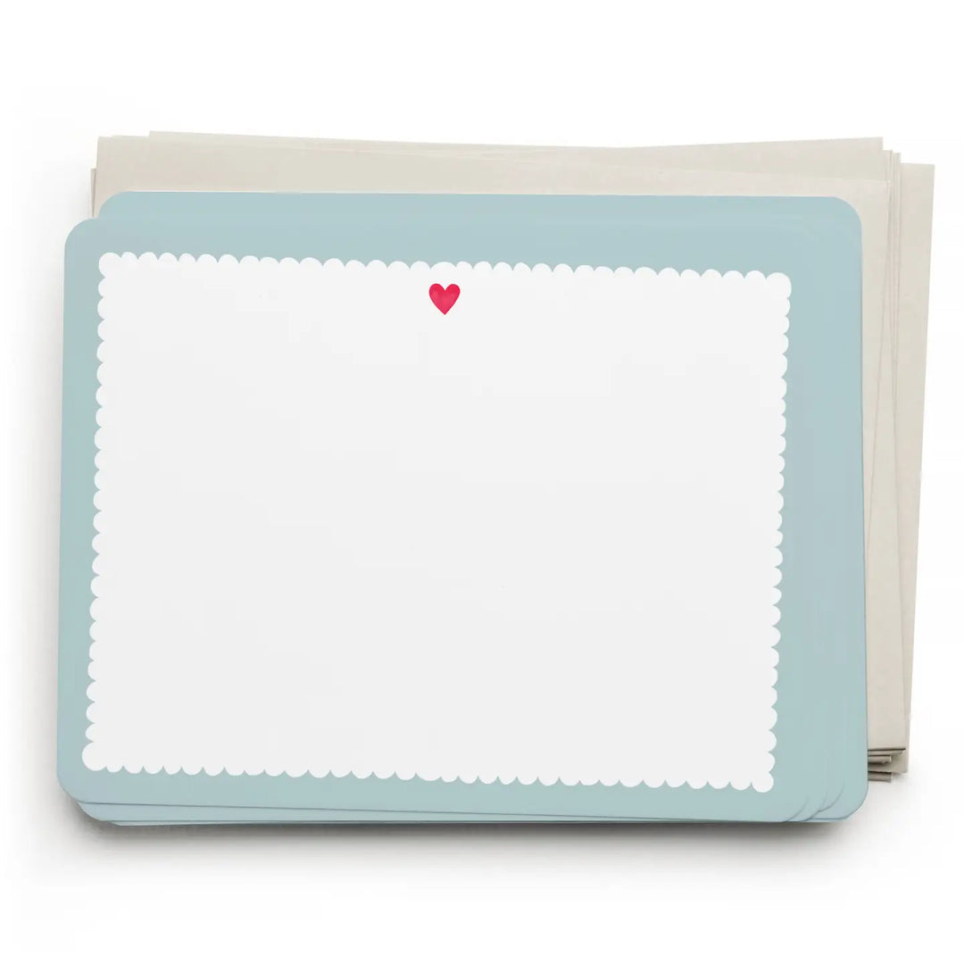 E. Frances Paper Cards Scalloped Heart Flat Note Set