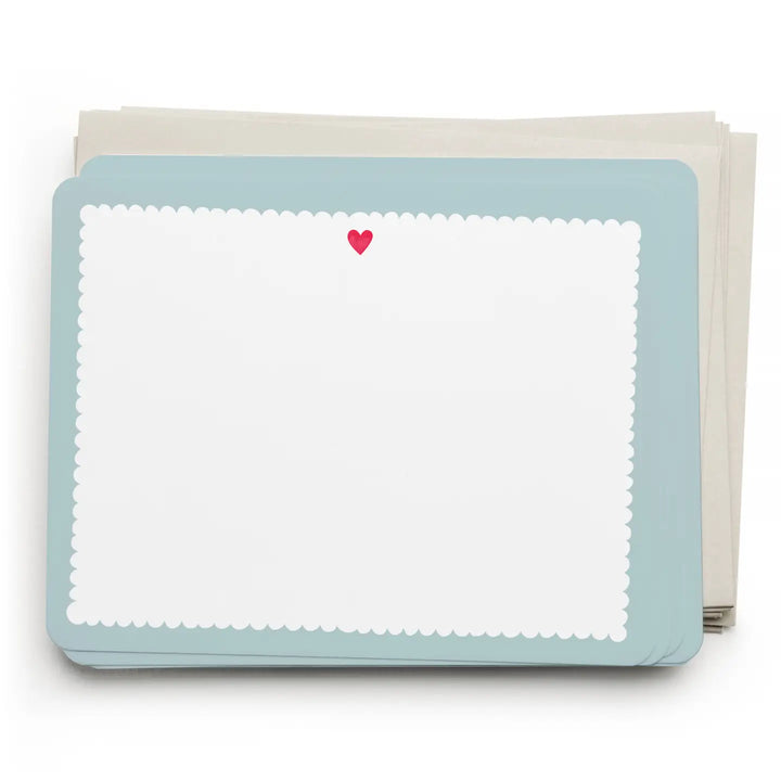 E. Frances Paper Cards Scalloped Heart Flat Note Set