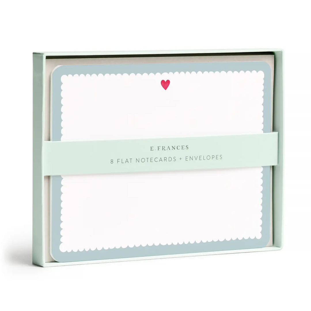E. Frances Paper Cards Scalloped Heart Flat Note Set