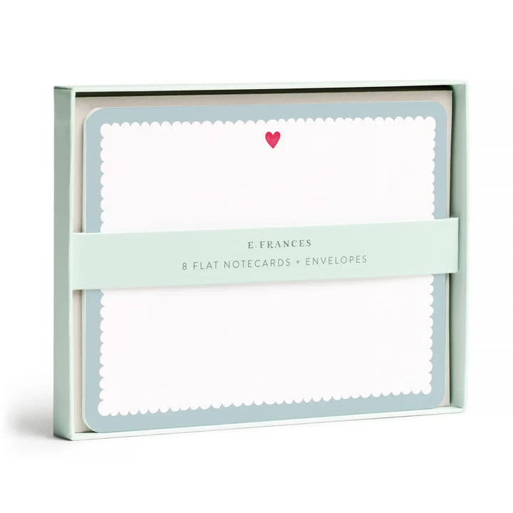E. Frances Paper Cards Scalloped Heart Flat Note Set
