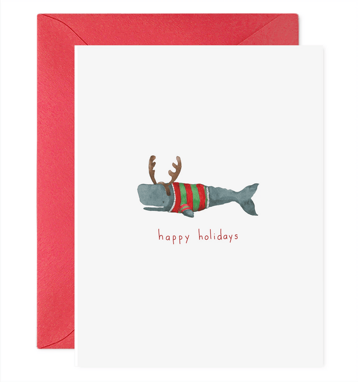 E. Frances Paper Christmas Whale Card