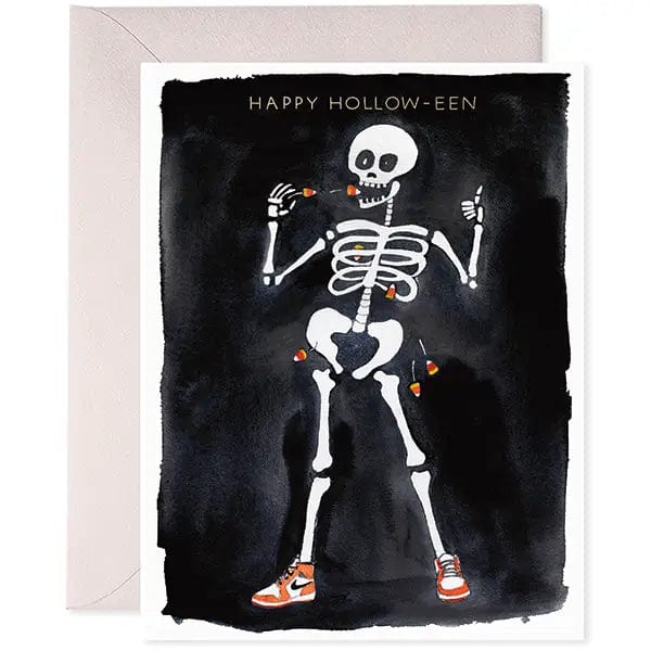 E. Frances Paper Greeting Card Skeleton Hollow-Een Greeting Card