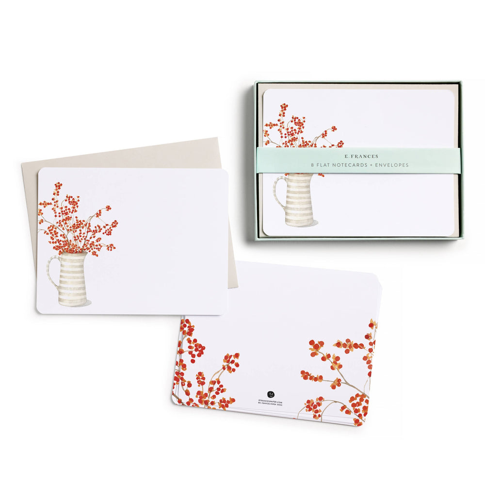 E. Frances Paper paper Autumn Berry Pitcher Flat Note Set | Fall Notecards