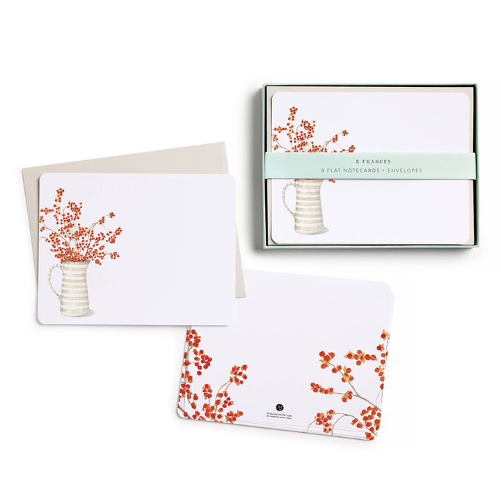 E. Frances Paper paper Autumn Berry Pitcher Flat Note Set | Fall Notecards