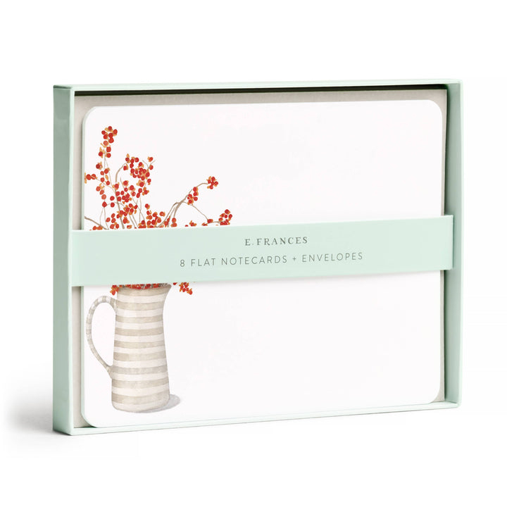 E. Frances Paper paper Autumn Berry Pitcher Flat Note Set | Fall Notecards