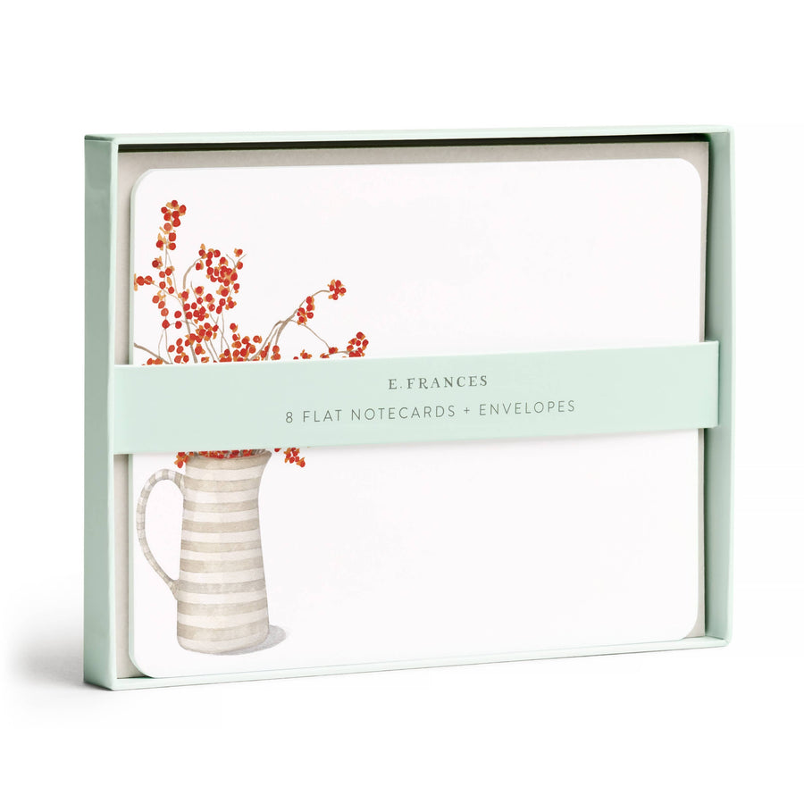 E. Frances Paper paper Autumn Berry Pitcher Flat Note Set | Fall Notecards