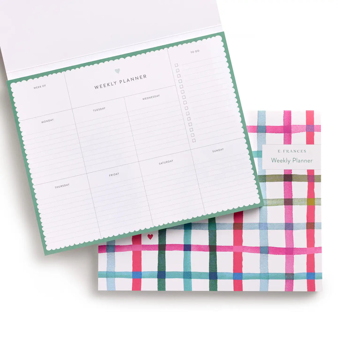E. Frances Paper Paper Happy Plaid Covered Weekly Planner