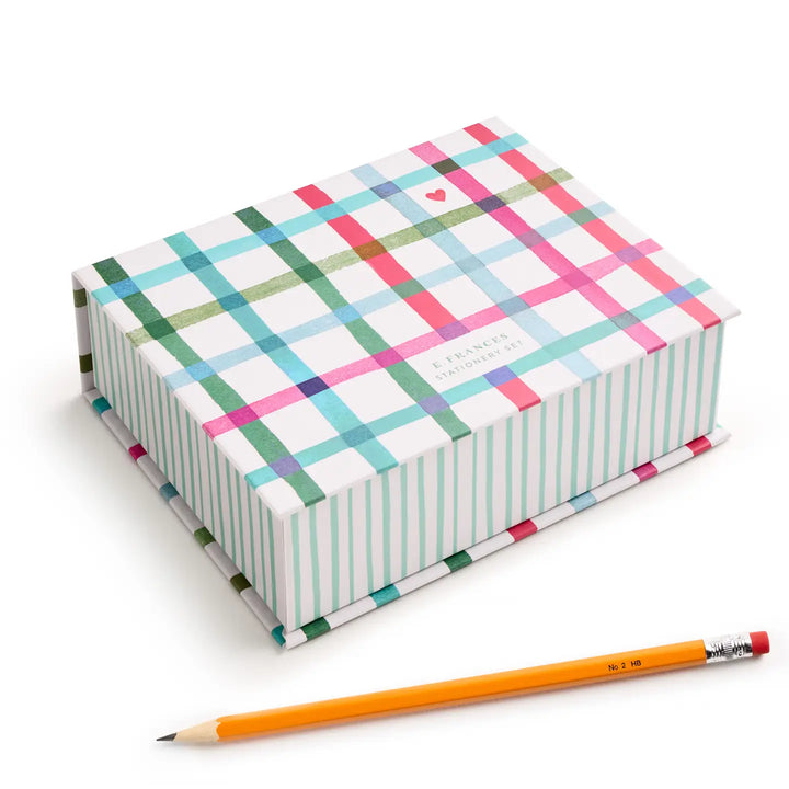 E. Frances Paper Paper Happy Plaid Stationery Set