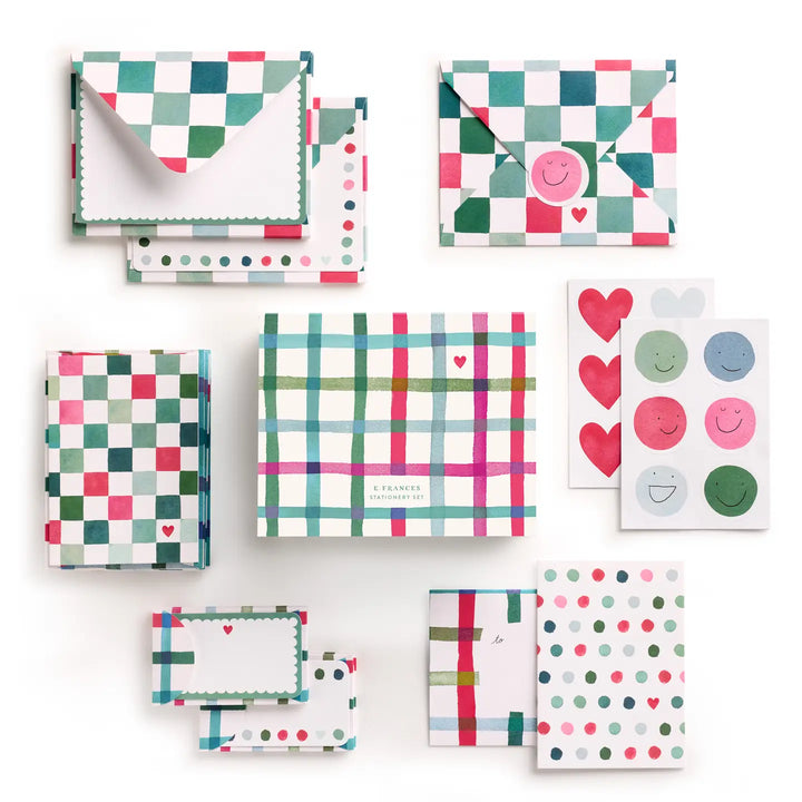 E. Frances Paper Paper Happy Plaid Stationery Set