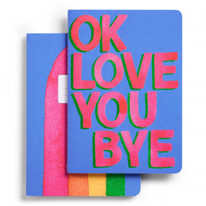 E. Frances Paper Paper OkLoveYouBye Set of Two Stitched Notebooks