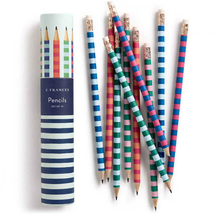 E. Frances Paper Paper Varsity Stripes Set of 10 Pencils