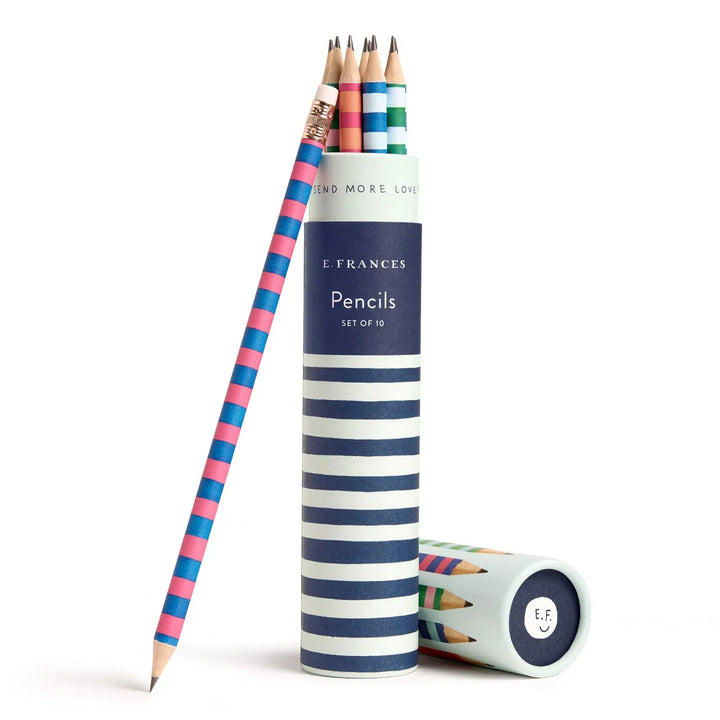 E. Frances Paper Paper Varsity Stripes Set of 10 Pencils