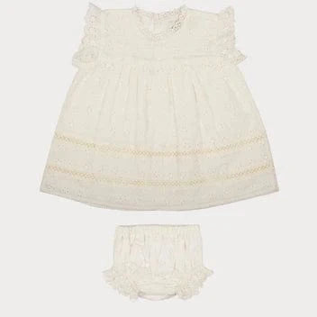 Early Sunday Baby Susie Baby Dress + Bloomer - Ivory