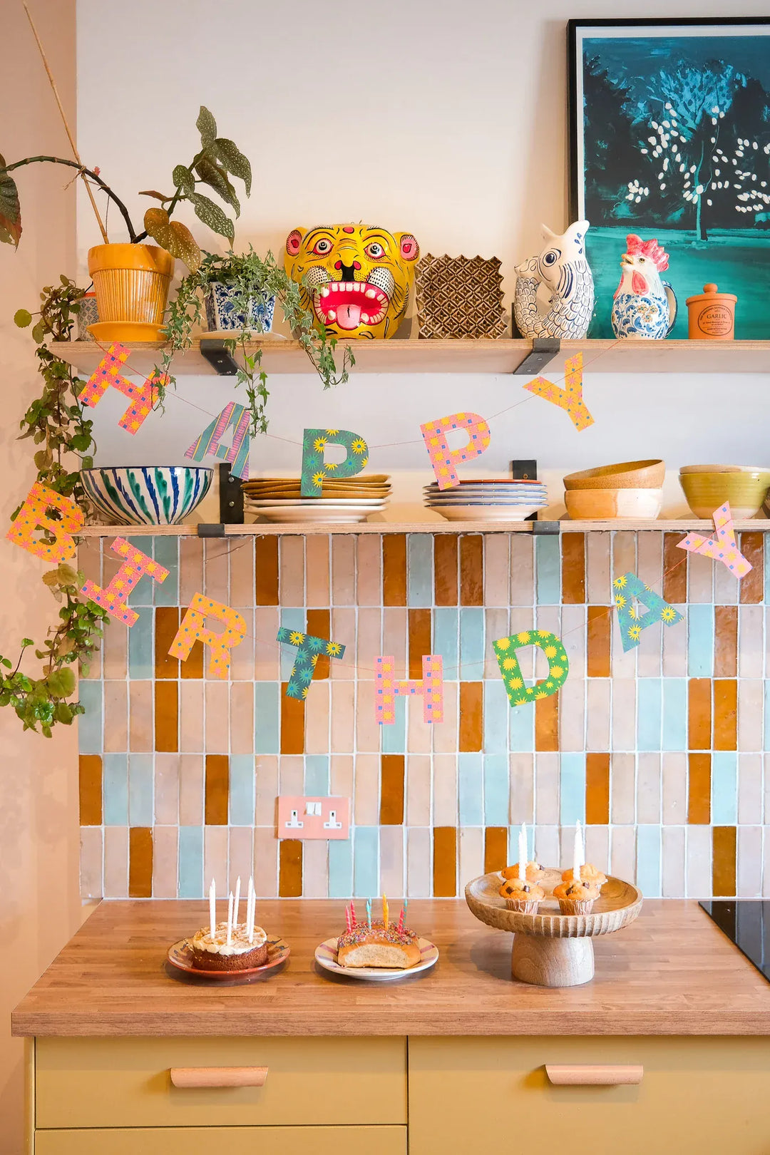 East End Press Party Bright Happy Birthday Sewn Garland