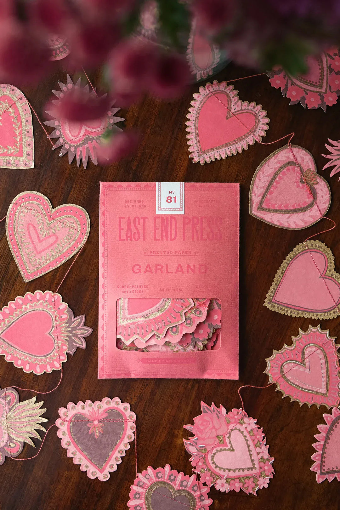 East End Press Party Sweet Hearts Sewn Garland
