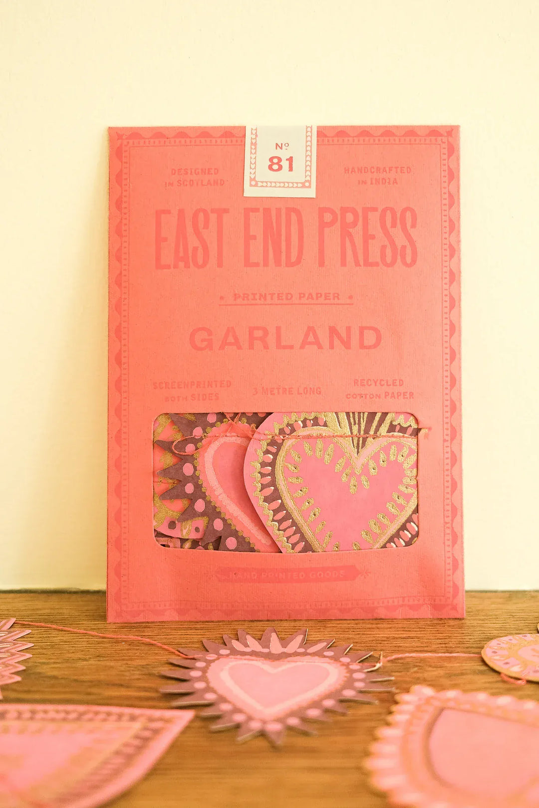 East End Press Party Sweet Hearts Sewn Garland