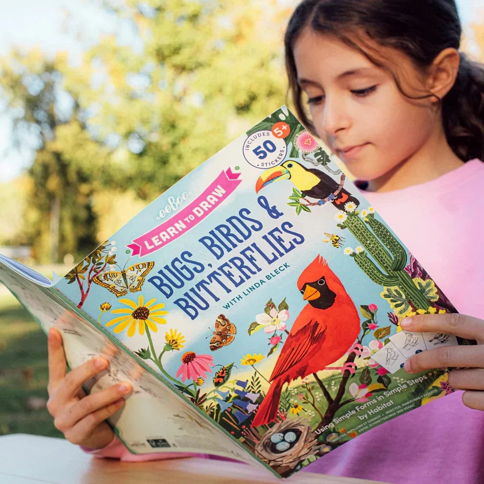 eeBoo Baby Learn To Draw Bugs, Birds & Butterflies with Stickers | eeBoo